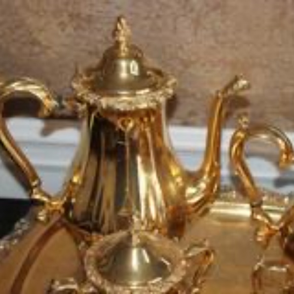 24K Gold Plated Coffee/Tea Service Vintage Rare - Picture 4 of 7